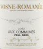 Paul Gros Vosne-Romanee Aux Communes保罗格罗酒庄沃恩罗曼尼红葡萄酒2022 商品缩略图0