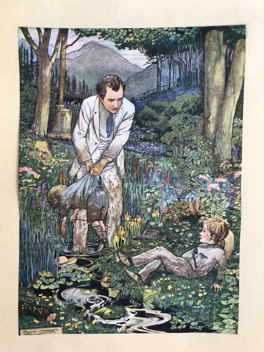 约20世纪早期 约翰·哈伯顿《海伦的孩子们》 16幅彩色手工贴图40幅黑白插图 漆布精装18开 商品图14