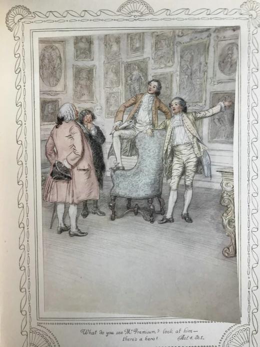 约20世纪早期 谢里丹《造谣学校》 休·汤姆森25幅彩色手工贴图 漆布精装16开 商品图4