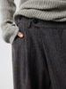 Simple Project/K25246/折叠门襟打褶条纹毛呢长裤 商品缩略图1
