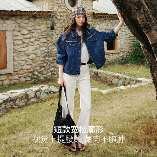 OLrain欧芮儿复古时尚休闲牛仔外套2026春新款宽松短款夹克上衣女 商品图1