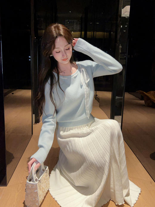 张心子【甜美主义】蝴蝶结丝带毛衣设计感小众上衣 U2601013 商品图12