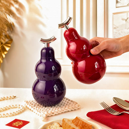 摩登主妇葫芦保温杯本命年新年马年礼物杯子吸管水杯小巧便携水壶 商品图0