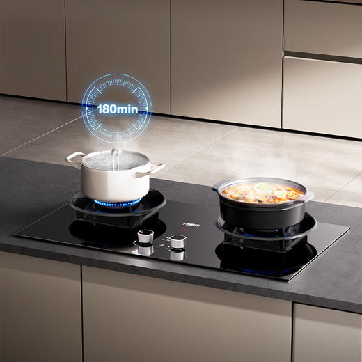 万家乐定时灶燃气灶天然气烟灶联动一级能效5.2KW猛火双灶70%热效率S3G1 天然气12T (JZT-S3G1) 商品图0