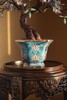【已售】独角鹿西洋古董20世纪中国出品宝相花纹景泰蓝盆装饰「碧桃花开」珍宝像生盆景一对 商品缩略图9