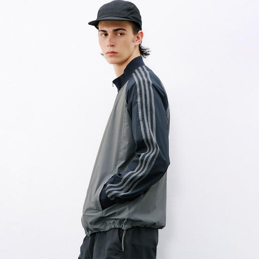 714street美式复古条纹撞色夹克2026春季凉感防晒情侣运动外套男 商品图1