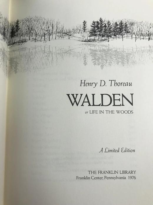 限量版！亨利・戴维・梭罗《瓦尔登湖》 配插图 富兰克林图书馆豪华皮装本 商品图2