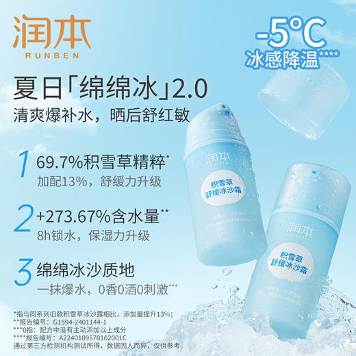 润本RUNBEN丨积雪草舒缓冰沙霜 真空瓶  75g/支 商品图3