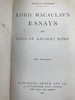 1906年 麦考莱勋爵随笔与古罗马谣曲集 全真皮精装 商品缩略图3