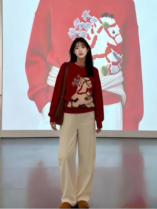 马年限定高圆圆同款马年图腾吉祥如意羊毛衫 商品图7