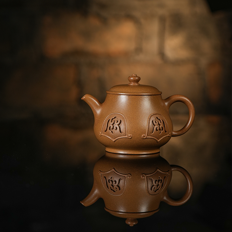 龙德堂陶艺 汤宣武 作品《玲珑系列之探春令》原矿金砂段 180cc 库存请咨询客服