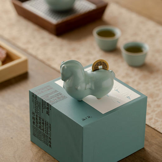 汝窑马上有钱茶宠 桌面摆件 商品图3