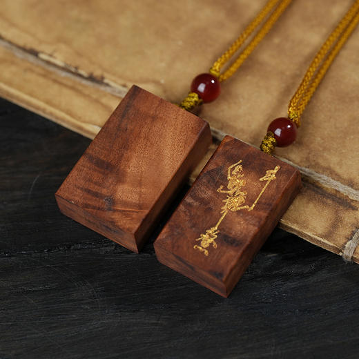 天然雷击木魁星踢斗文chang装饰吊坠日常佩戴 商品图1