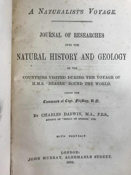1889年 达尔文《比格尔号环球航行日记》 配插图 漆布精装32开 商品图5
