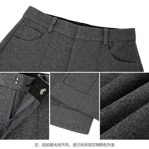 【商场同款】CNT5B44 “ 摩登八分裤 ” 八分阔腿裤， 脚口翻边利落大方 复合毛呢面料挺括有质感 商品图10