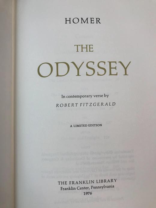 限量版！含藏书票 荷马《奥德赛》 配插图 富兰克林图书馆豪华皮装本 商品图3