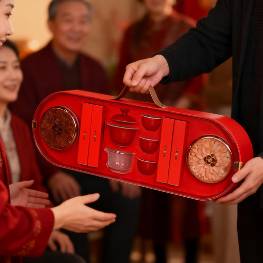 新春雅集西洋参红参老白茶滋补茶配礼盒马上来财 商品图1