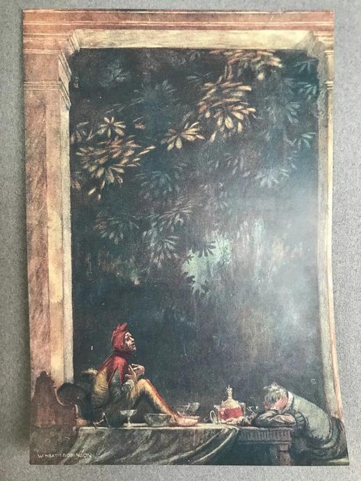 被收录进牛津词典的插画家！约20世纪早期 莎士比亚《第十二夜》 威廉·希斯·罗宾森40幅彩色手工贴图 漆布精装16开 商品图5
