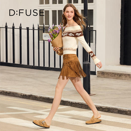 Dfuse迪芙斯2026春季新款镂空雕花半包头勃肯鞋拖鞋DFE1110077 商品图8