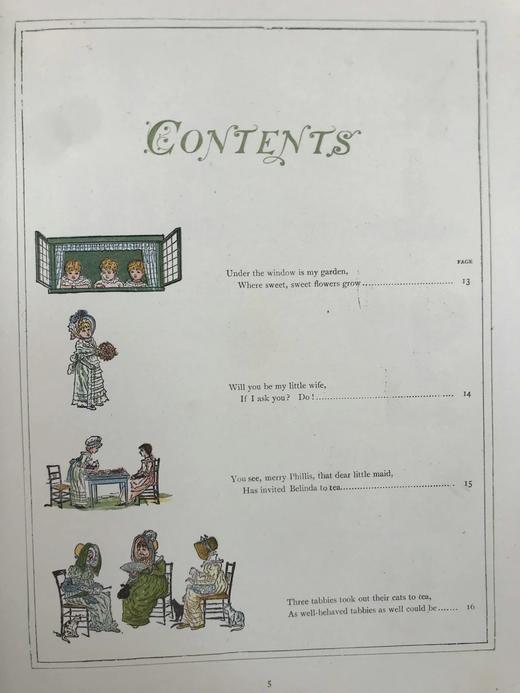 约20世纪早期 凯特·格林纳威《窗下：童画与童谣集》 数十幅精美彩色插图 精装16开 商品图3