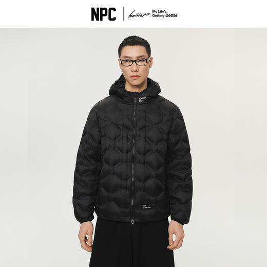 NPC潮牌无缝压胶菱形格90%鹅绒羽绒服15D连帽保暖秋冬NP5ADJ17 商品图0