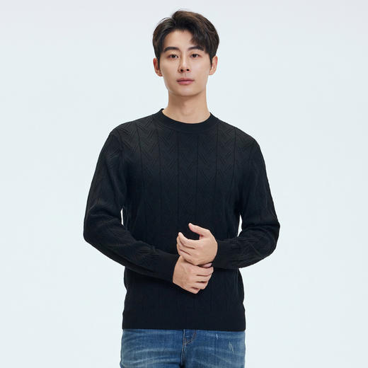 【门店同款】圣得西2025年秋冬季毛衫含绵羊毛柔软细腻圆领针织衫 商品图2