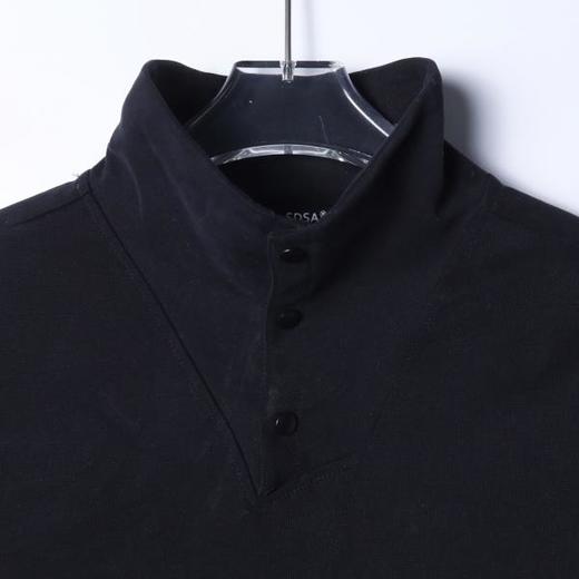 T5101SDSA男士秋冬新款痞帅男装简约纯色按扣立领长袖T恤百搭简约舒适 商品图2