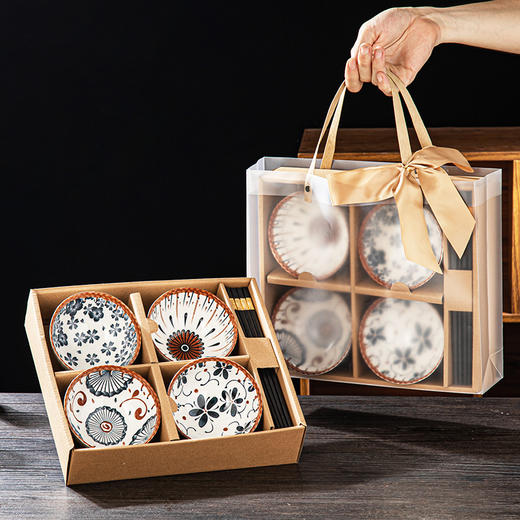 【和风韵味创意搭配❗️款款精致美观搭配精美礼盒】日式陶瓷餐具礼盒装碗具碗碟套裝家用商务礼品开业活动小礼品。jb 商品图2