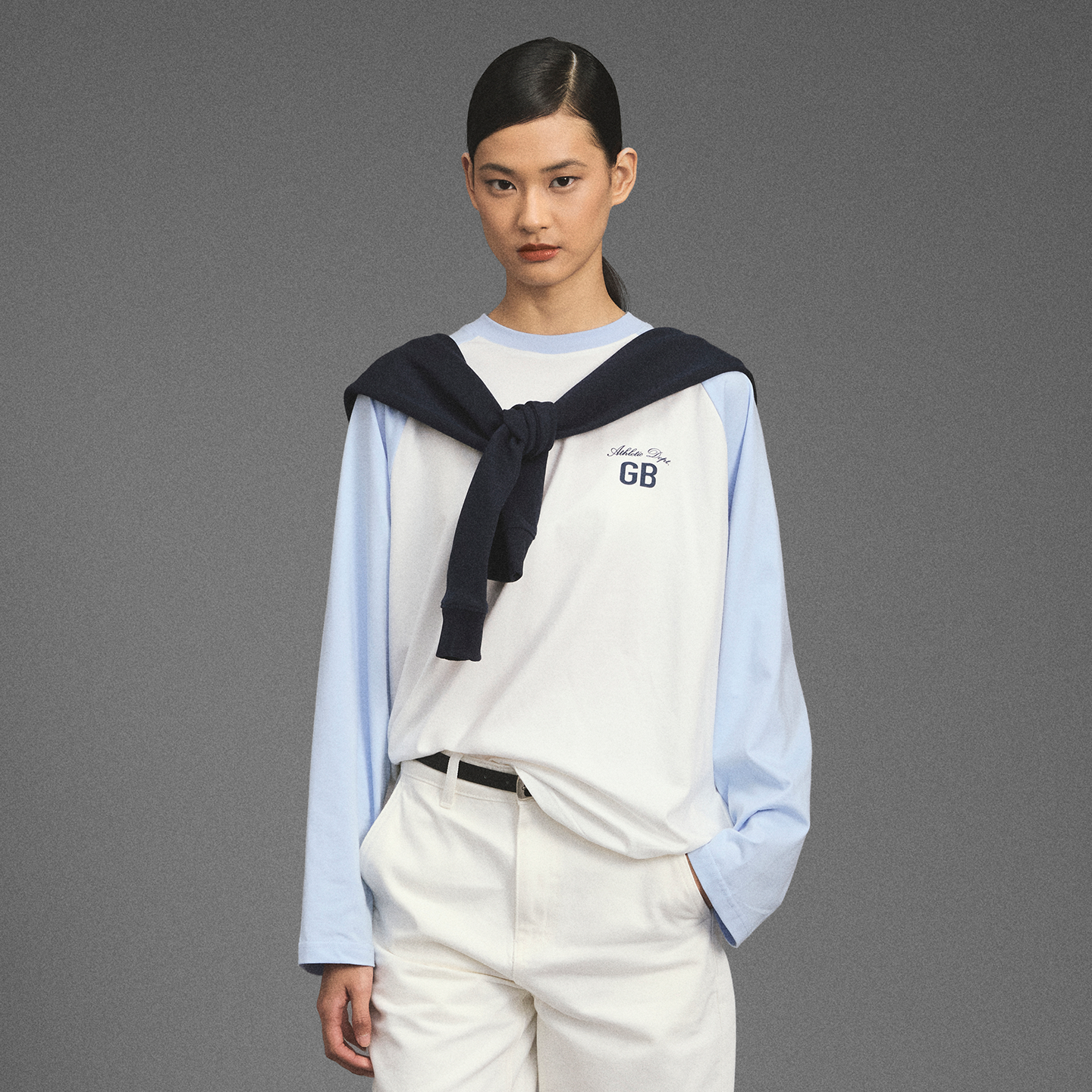 GOODBAI新款星星印花撞色圆领休闲长袖T恤男女同款