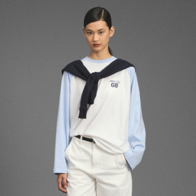 GOODBAI新款星星印花撞色圆领休闲长袖T恤男女同款