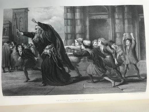 38*29cm！约19世纪中期 殿版莎士比亚作品集（全2卷） 44幅精美钢版画 漆布精装 商品图10