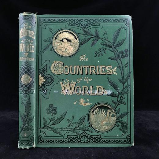 约19世纪后期 罗伯特·布朗宁《世界各国》（卷4） 约百幅版画插图 漆布精装16开 商品图0