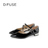 Dfuse迪芙斯2026春季新款尖头双条带钻口亮面漆皮单鞋平跟鞋DFE1114022 商品缩略图13