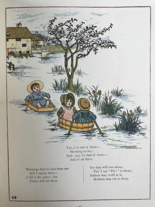 约20世纪早期 凯特·格林纳威《窗下：童画与童谣集》 数十幅精美彩色插图 精装16开 商品图12