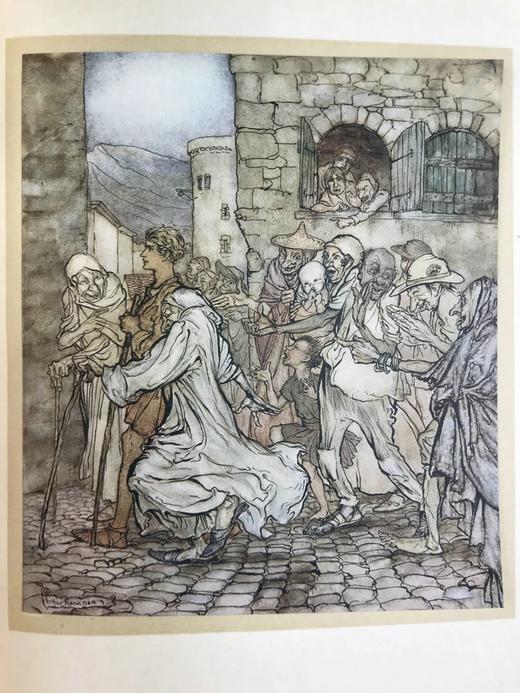 约20世纪早期 霍桑《神奇故事集》 鬼才拉克姆24幅手工贴图 漆布精装16开 商品图11