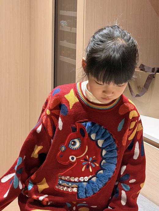 盛世乐马毛衣，冬季新款亲子装年衣，温暖亲子时光，男女童成人都可穿 商品图1