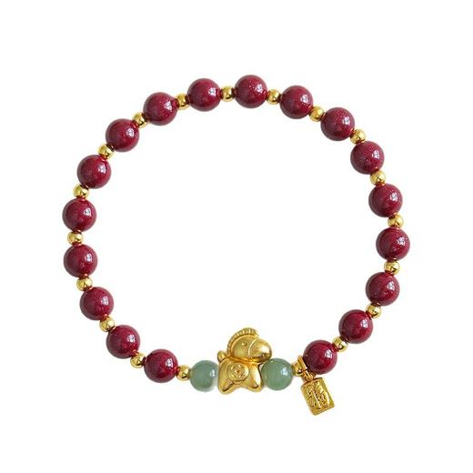 【马上有钱】马年生肖马朱砂手链 轻奢时尚招财纳福朱砂手串 商品图3