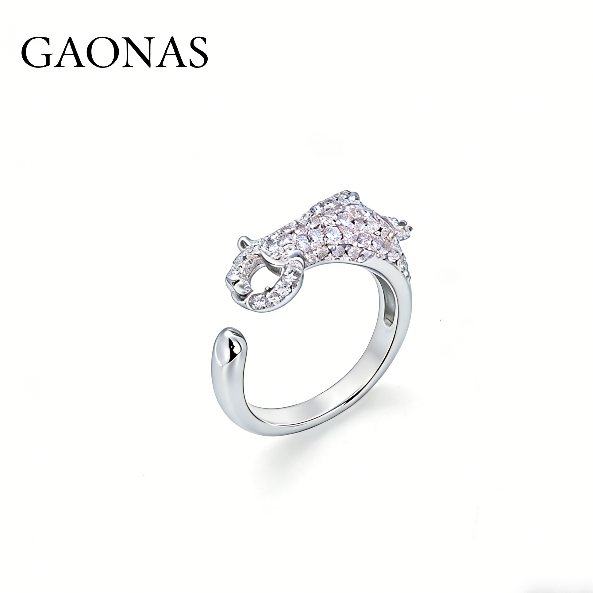 GAONAS  神驹纳祥 白色贵气时尚戒指11896JW