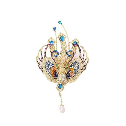 雀说 中国风百鸟朝凤奢华珐琅凤凰胸针T4651 商品图4
