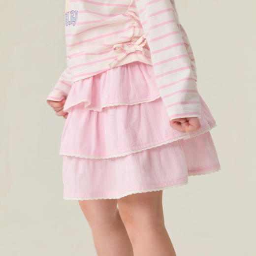 马克珍妮春日甜心女童花边蛋糕裙2026年春装新款560123 商品图2