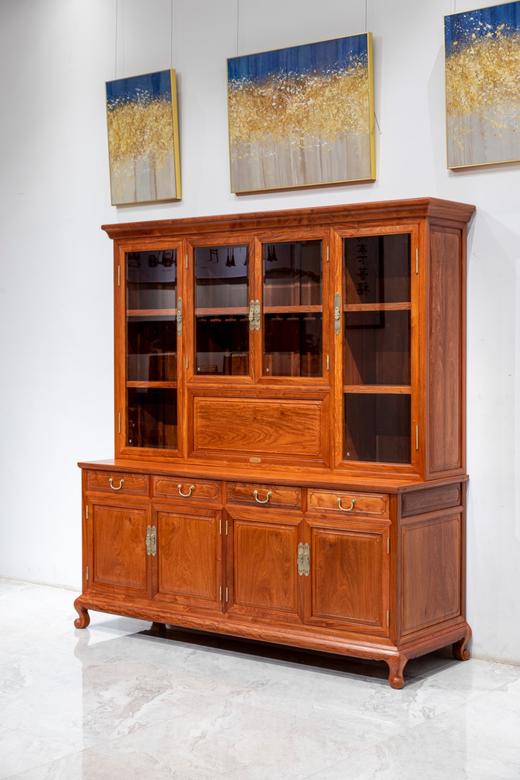 红桥红  家具严选  缅甸花梨（大果紫檀）【210 四门四抽屉 酒柜】 商品图1