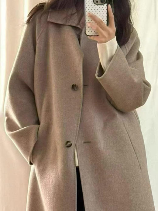 1229-4  小禾女士紫绒双面呢大衣  有码换码不退货 商品图4