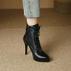 【预售5天】真皮防水台马丁靴秋冬新款超高跟鞋圆头靴子粗跟小个子短靴1&858 商品缩略图1