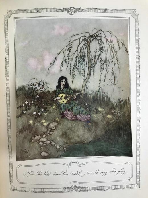 约20世纪早期 睡美人与其他童话故事 杜拉克30幅彩色手工贴图 漆布精装16开 商品图5