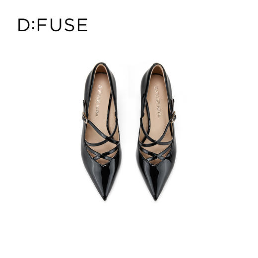 Dfuse迪芙斯2026春季新款尖头交叉带亮面漆皮细高跟鞋DFE1111005 商品图9