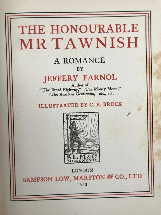 1913年 法诺尔《尊敬的塔维什先生》 C·E·布洛克8幅彩色插图 漆布精装32开 商品图3