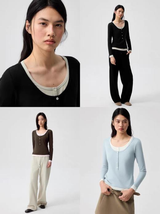 Simple Project/Y25181/亨利领假两件修身T恤 商品图0