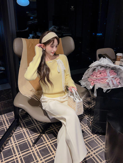 张心子【甜美主义】蝴蝶结丝带毛衣设计感小众上衣 U2601013 商品图5