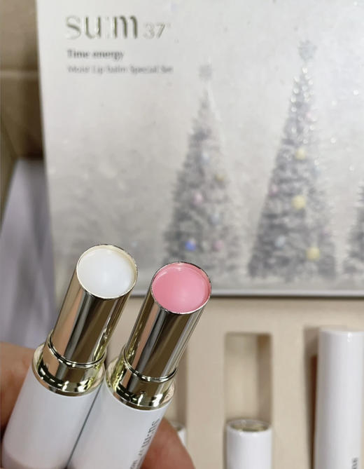 买二送2！ SU:M37°呼吸苏秘限量版润唇膏套装 天然无色+淡粉色润唇膏 5.5 g×2+3g×2 滋润保湿 孕妇可用 商品图1