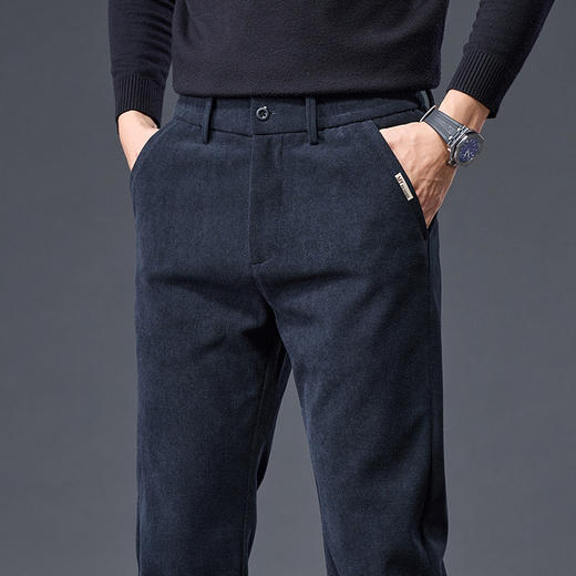红览 博奥绒商务男士休闲裤加绒加厚秋冬直筒裤 商品图1